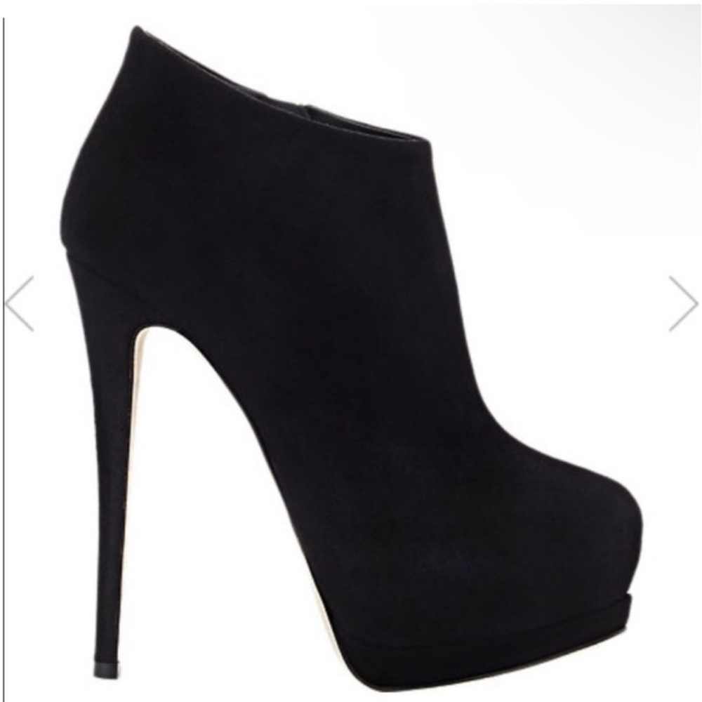 Giuseppe Zanotti Eva 105 Black Suede Platform Ankle Bootie, Box & Dustbag, 39.5